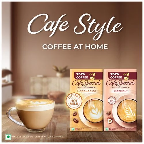 Tata Coffee Cafe Specials Cafe-Style Coffee Mix - Creamy & Frothy Coffee, 14.5 g (7 Sachets x 14.5 g Each)-9.webp